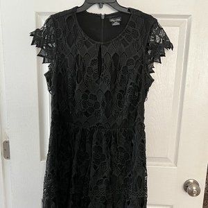 Plus Size 14W Black Lace Cocktail Dress - City Chic